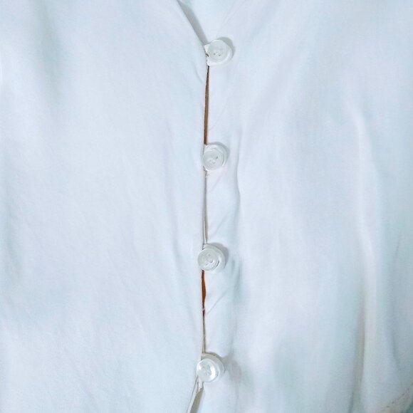 ZARA SATIN IVORY BLOUSE - Picture 7 of 15